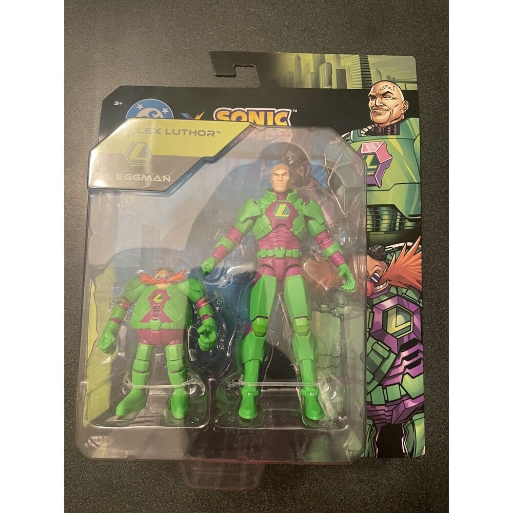 NIB Jakks Pacific DC X Sonic the Hedgehog Dr EggMan & Lex Luthor 5" Figure Toy